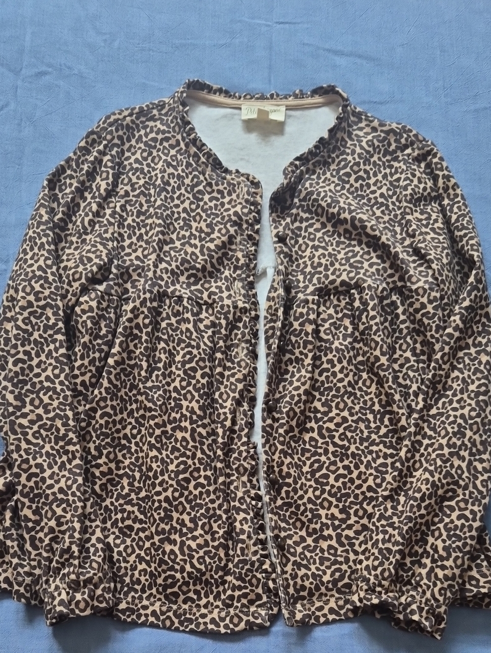 Leopard Print Girl Cotton Jacket- Brown